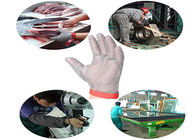 Реверзибельные перчатки безопасности нержавеющей стали уровня 5 с цветом серебра ремня ткани